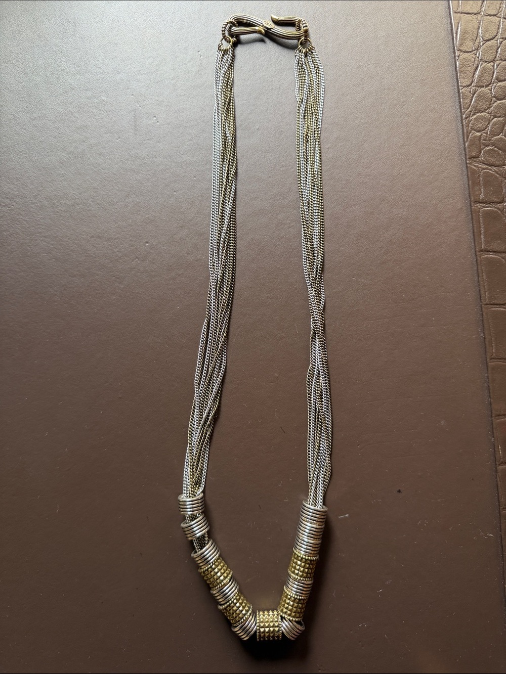 Vintage Two-Tone Silver and Gold Multi-Strand Necklace